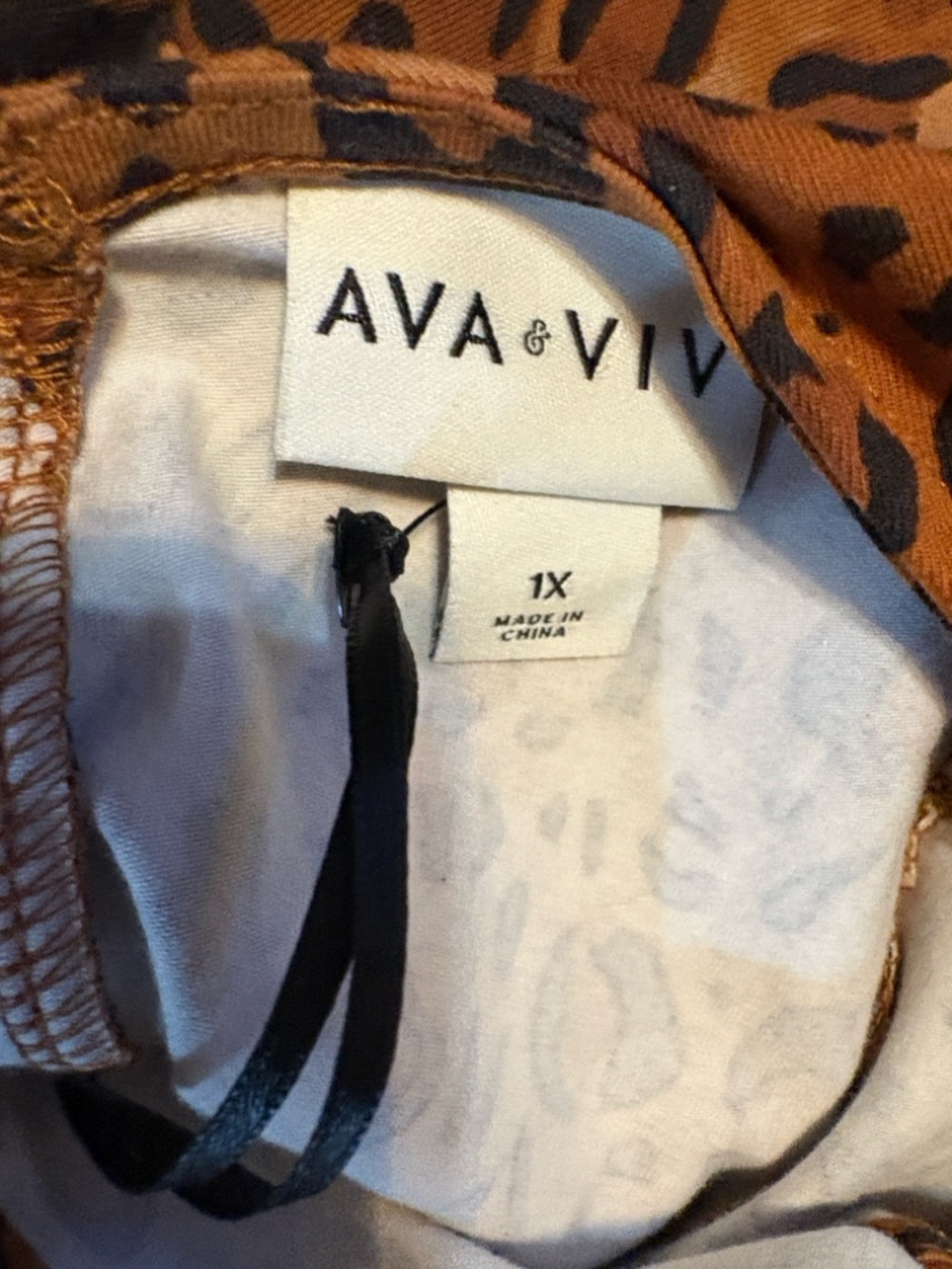 Ava & Viv Leopard Print Sleeveless Dress - Rust Brown & Black - Picture 6 of 7